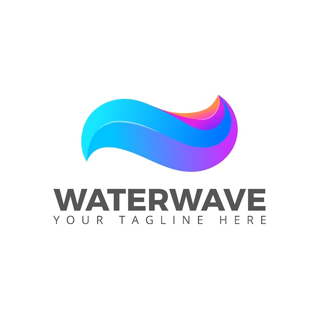 Water wave sea ocean flow logo vector