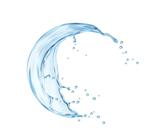 Water wave splash liquid transparent blue swirl