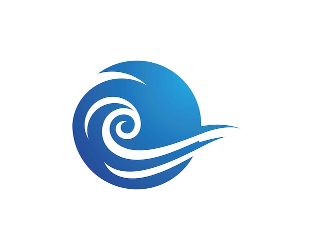 Water wave symbol and icon logo template