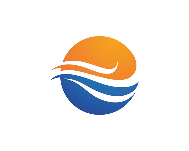 Символ водной волны и значок Логотип Шаблон