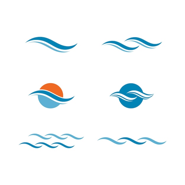 Water Wave symbol and icon Logo Template