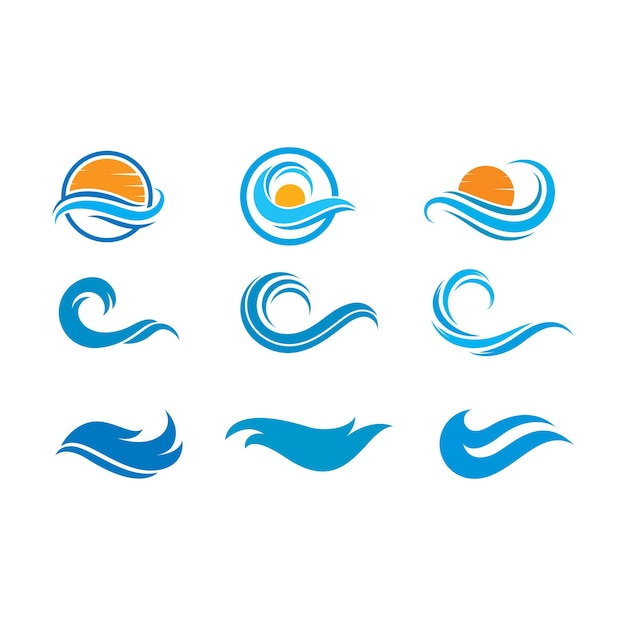 Acqua wave simbolo e icona logo template
