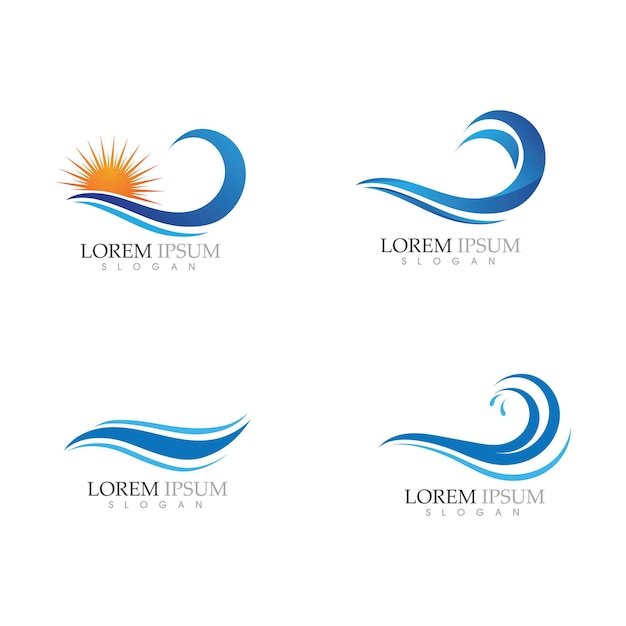 Vector water wave symbol and icon logo template