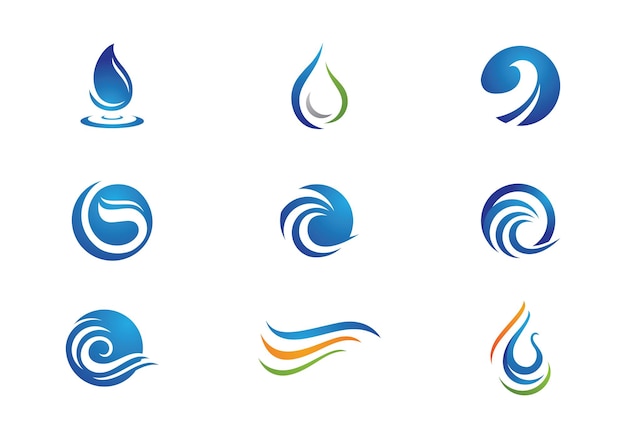 Water Wave symbool en pictogram Logo sjabloon vector