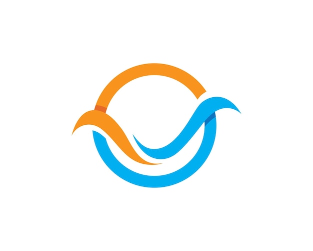 Water Wave symbool en pictogram Logo sjabloon