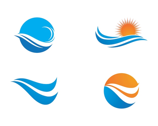 Water Wave symbool en pictogram Logo sjabloon