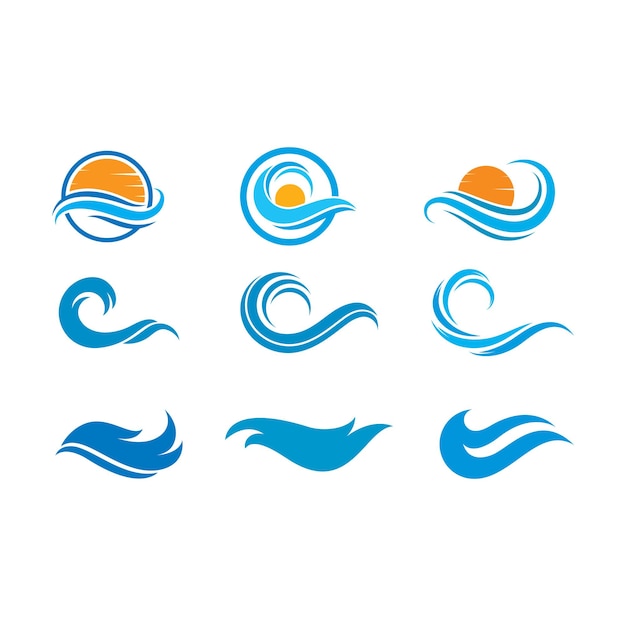 Water Wave symbool en pictogram Logo sjabloon