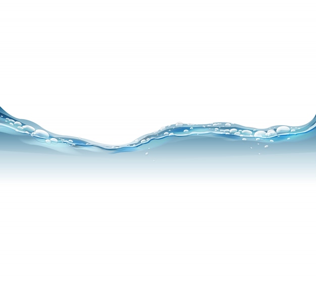 Vector water wave  white background