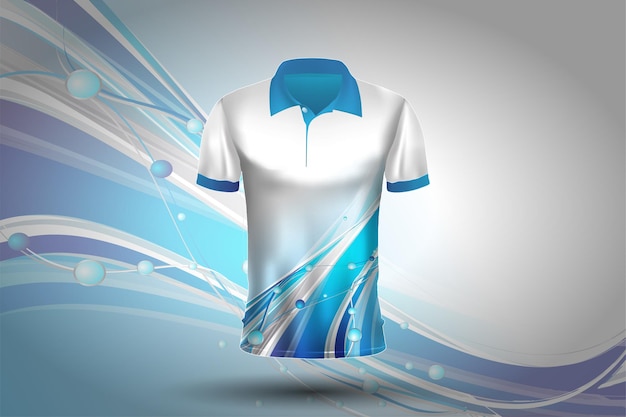 Vettore design della maglia da cricket con onde d'acqua