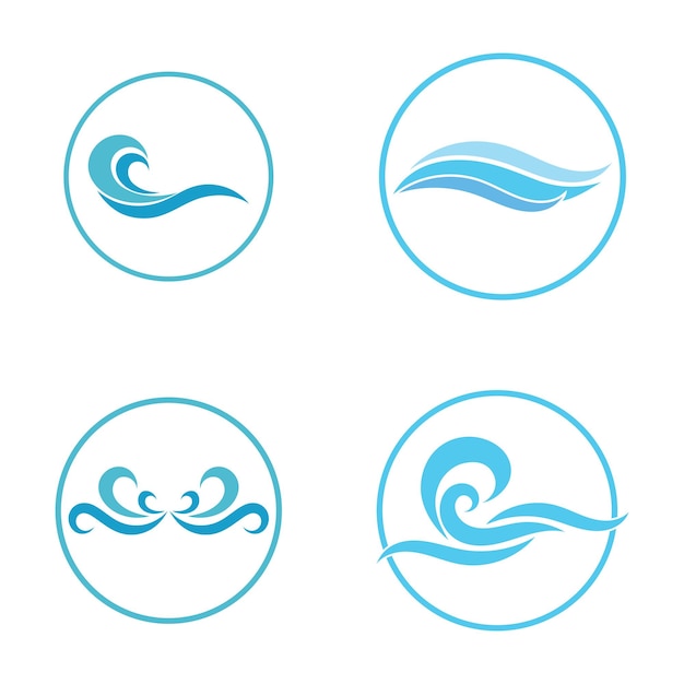 Water wavewave beach vector illustration design logo template