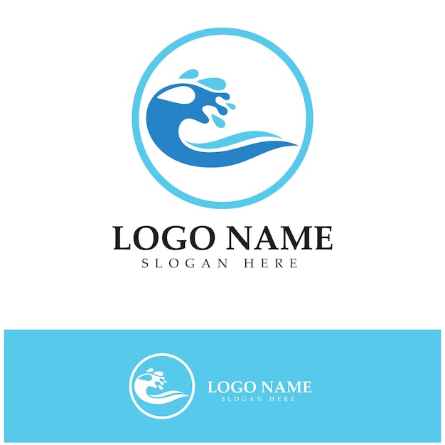 Water wavewave beach vector illustration design logo template