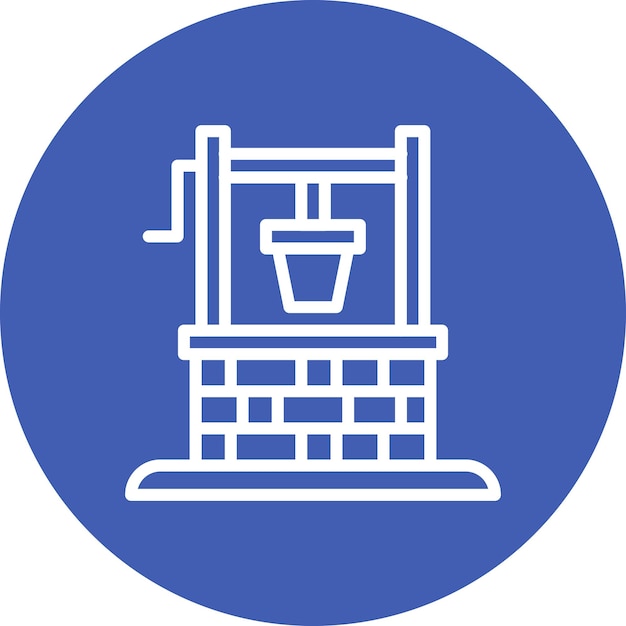 Water Well vector icon illustration of Village iconset