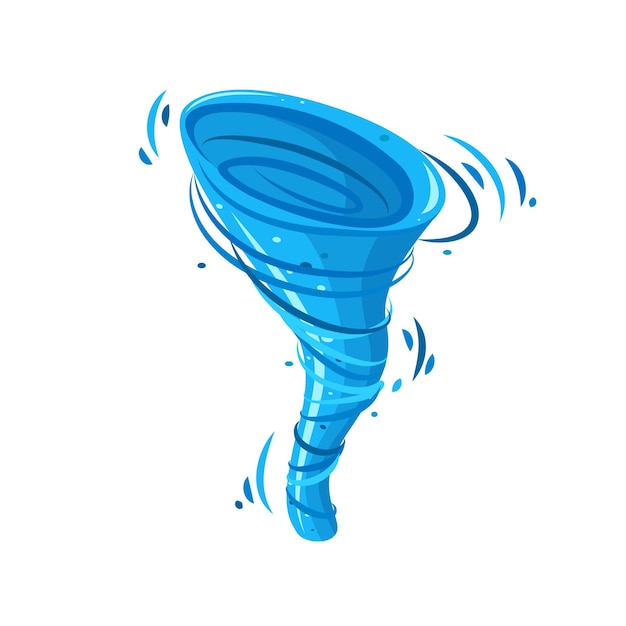 Water whirlpool storm Wervelende water vortex in cartoon-stijl Vectorillustratie