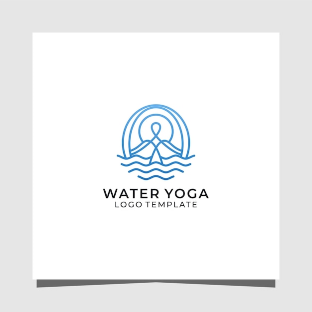 Water yoga premium logo design template