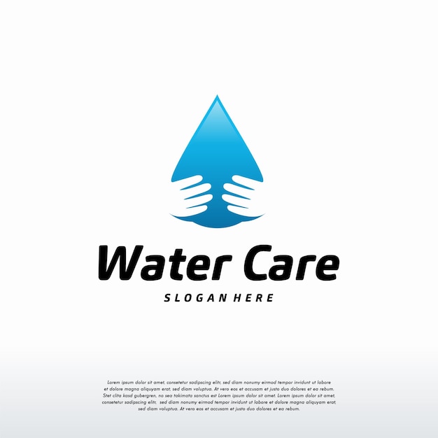 Water zorg logo ontwerpen concept vector