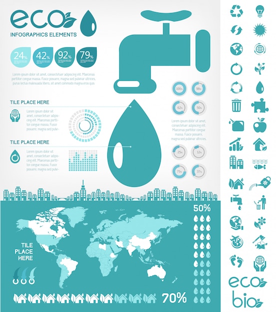 Waterbehoud Infographic sjabloon