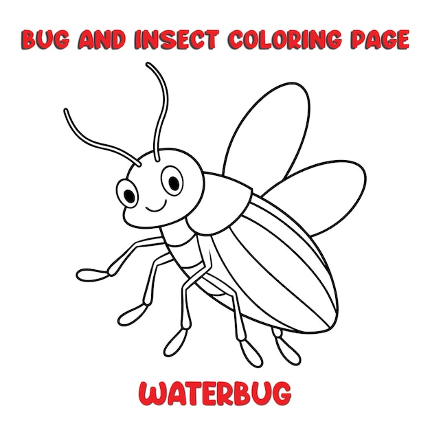 waterbug coloring page for a children bugs coloring book