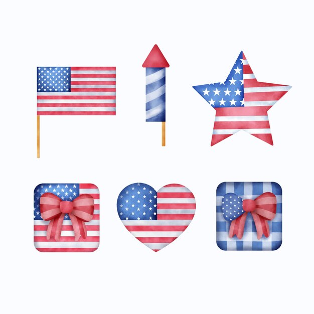 Vector watercolor 4th of july - independence day