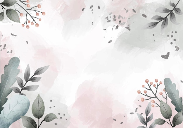 Watercolor abstract background with floral