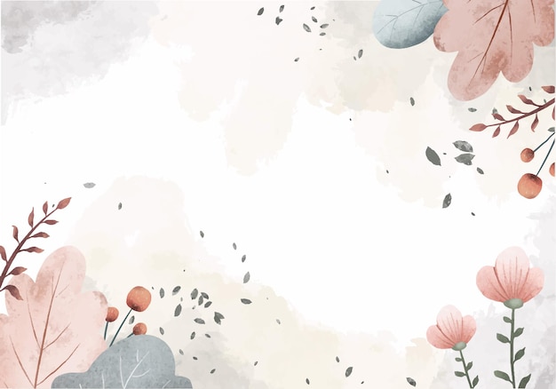 Watercolor abstract background with floral