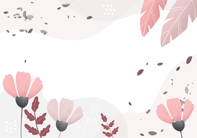 Watercolor abstract background with floral