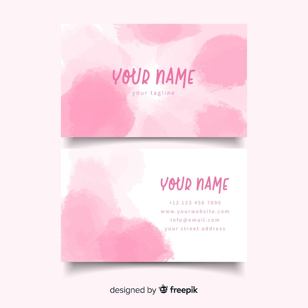 Watercolor abstract business card template