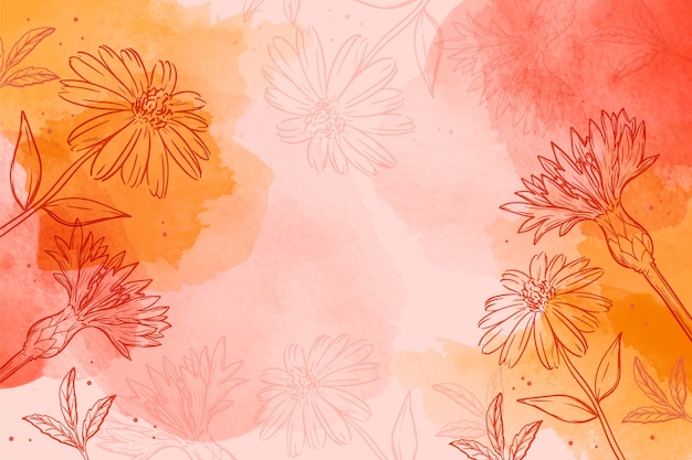 Vector watercolor abstract floral background