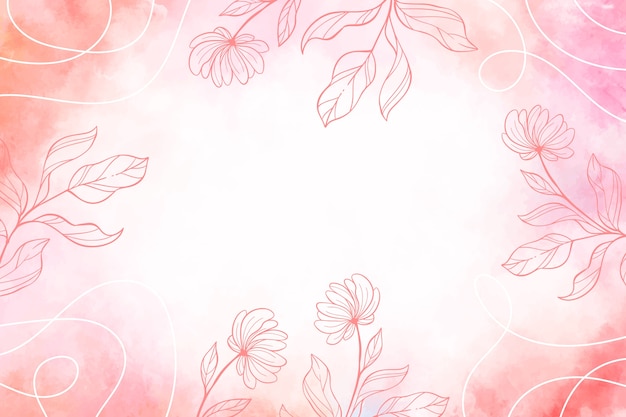 Watercolor abstract floral background