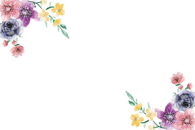 Vector watercolor abstract floral background