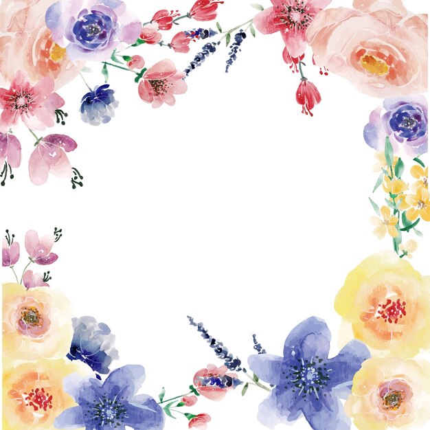 Vector watercolor abstract floral background