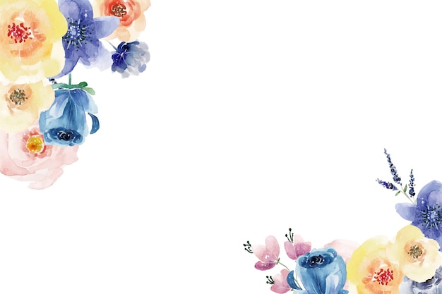 Watercolor abstract floral background