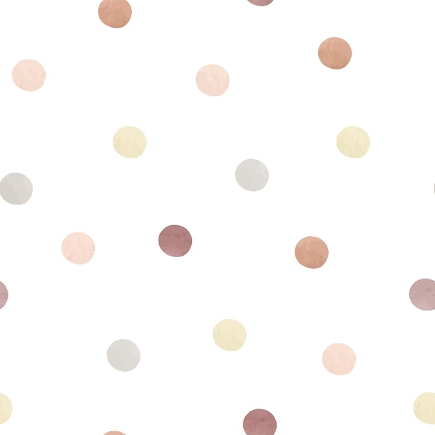 Watercolor abstract seamless pattern with polka dots Hand painted trendy geometric