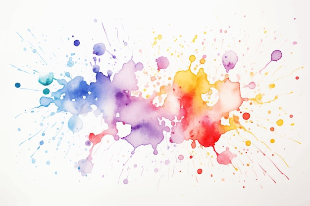 Watercolor abstract splash spray Color painting vector texture Colorful background
