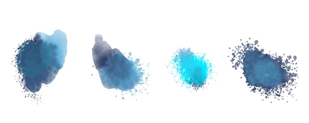 watercolor abstract spot vector hand drawn watercolour liquid stain abstract aqua smudges scribble