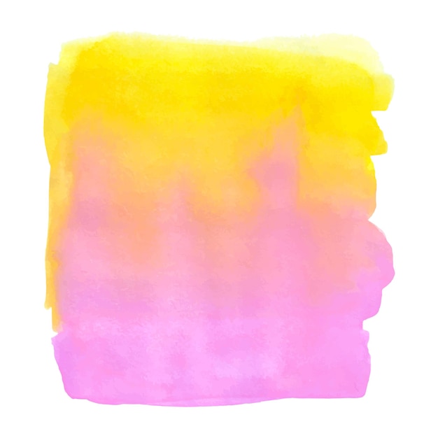 Vector watercolor abstract yellow-pink stain isolated