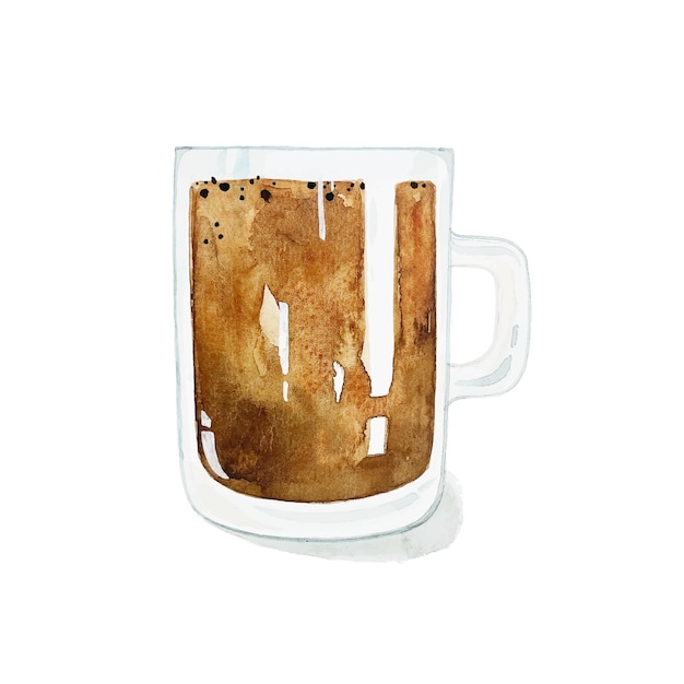 Vector watercolor americano coffee