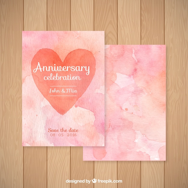 Watercolor anniversary celebration card