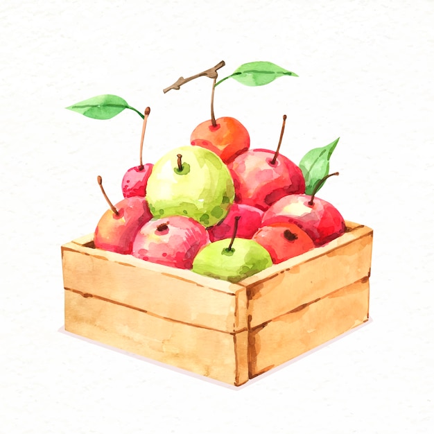 Watercolor apple background