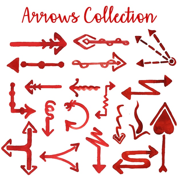 Vector watercolor arrows collection