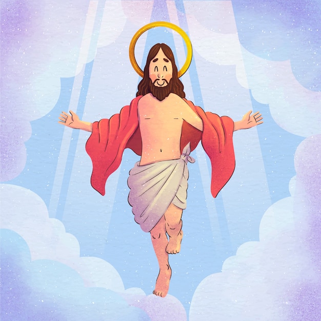 watercolor ascension day illustration