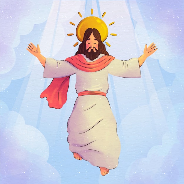 watercolor ascension day illustration