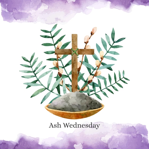 Watercolor ash wednesday