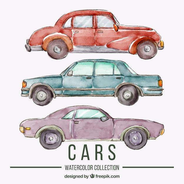 Vector watercolor auto collectie