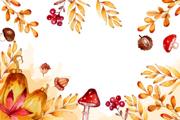 Vector watercolor autumn background