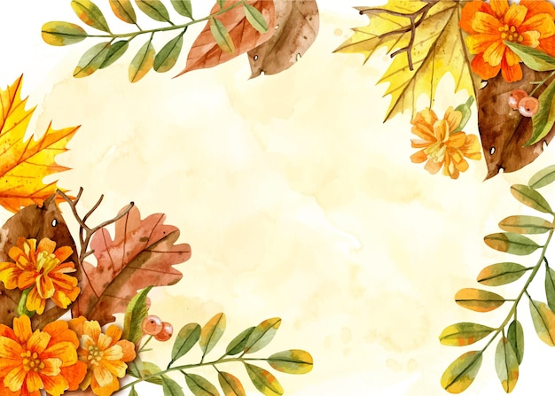 Vector watercolor autumn background