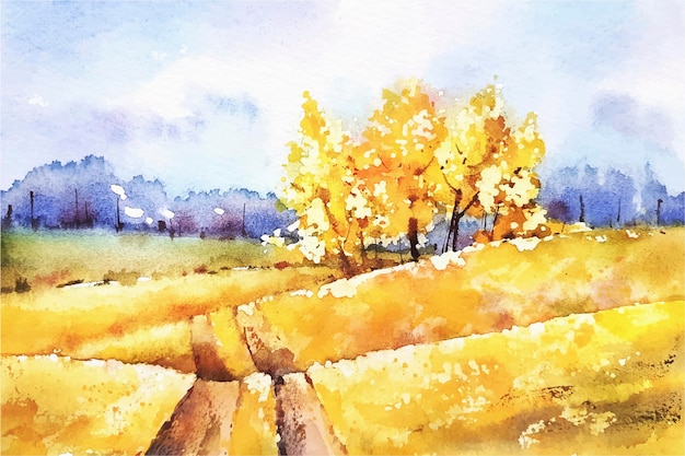 Watercolor autumn background