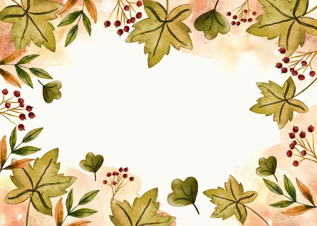 Vector watercolor autumn background