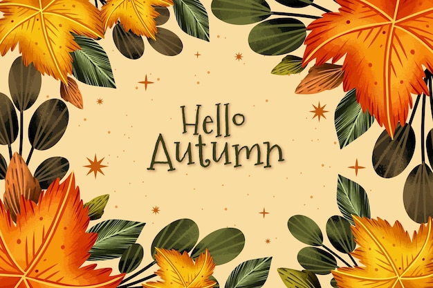 Vector watercolor autumn background