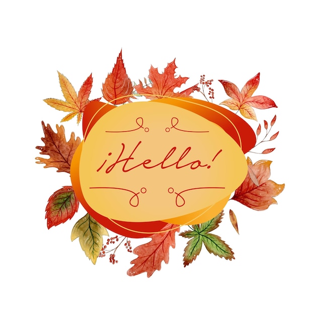 Vector watercolor autumn background