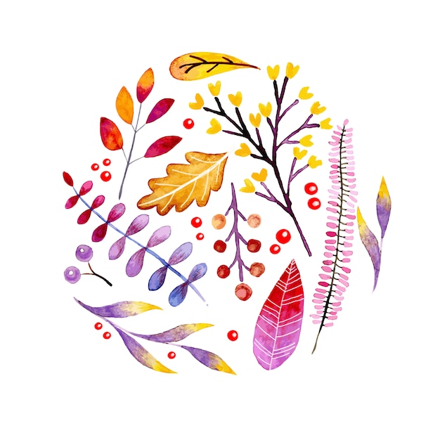 Vector watercolor autumn banner